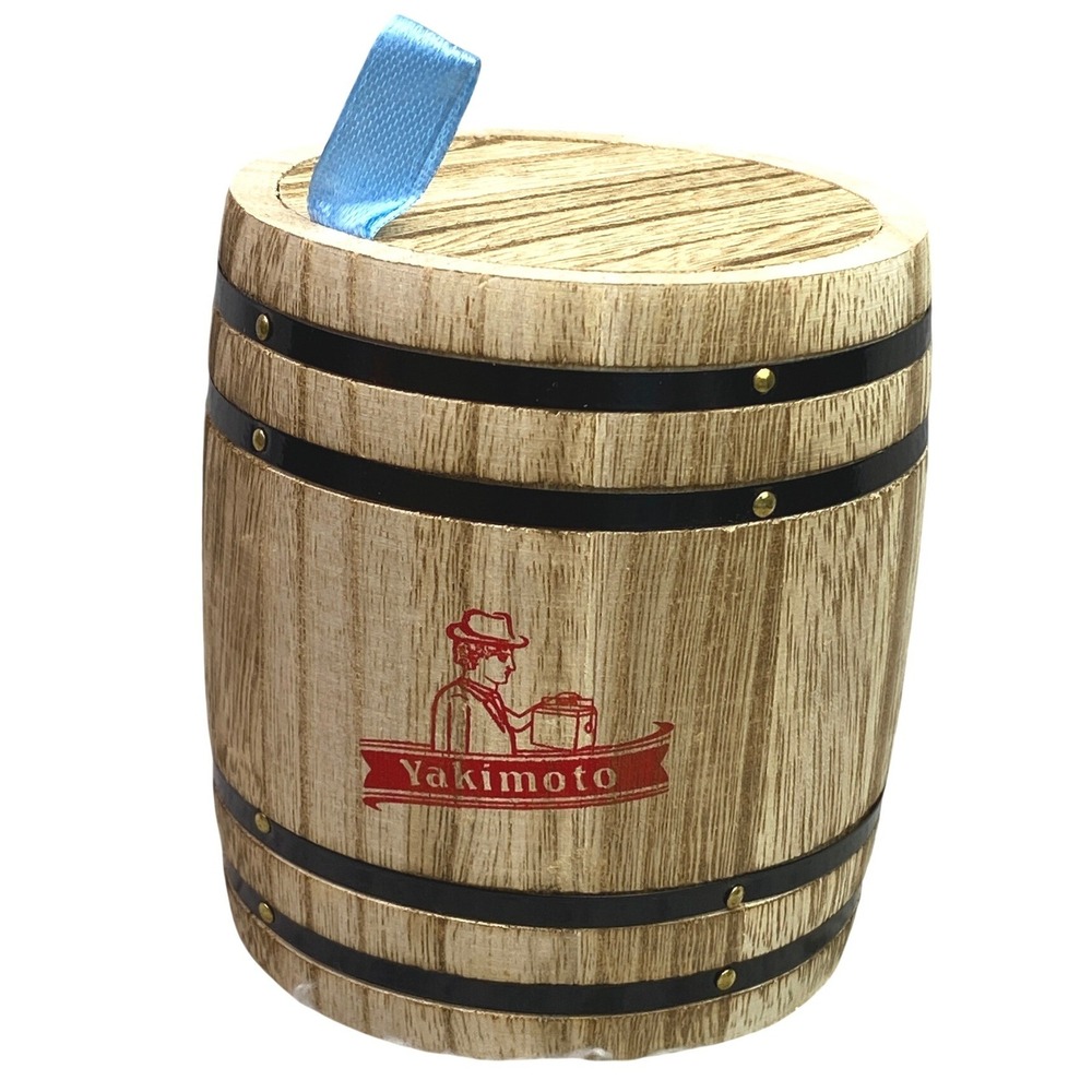Yakimoto Wooden Mini Barrell With Lid 3.75"- Tea Candy Canister For kitchen‎